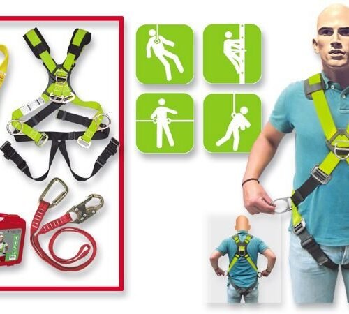 Arnés de seguridad multipropósito 4 anillos con eslinga
