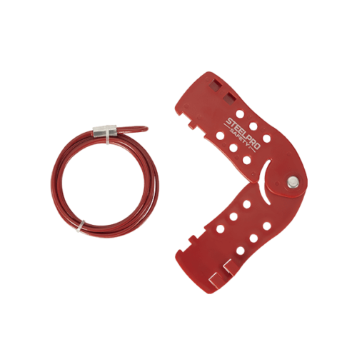 Bloqueo múltiple con cable acero inox recubierto de 5mm x 2mm, steelpro