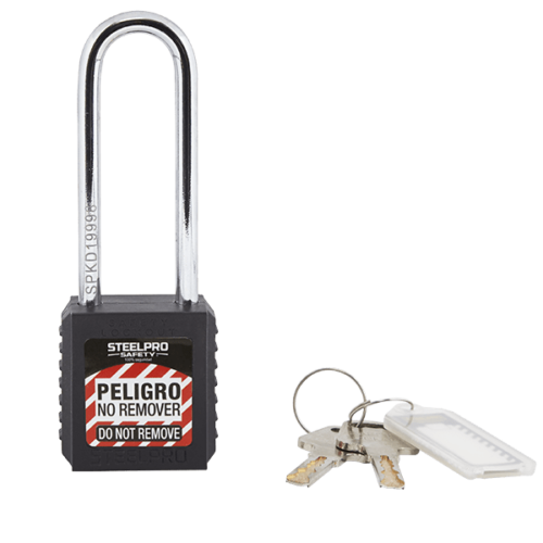 Candado grillete largo acero, steelpro