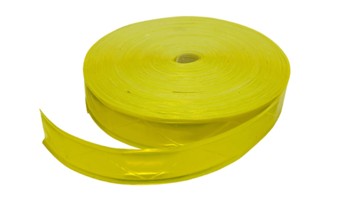 Cinta pvc reflectiva 1” color neón, rollo de 50m.