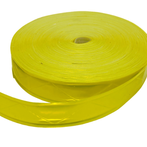 Cinta pvc reflectiva 1” color neón, rollo de 50m.