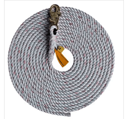 Linea de vida de cuerda con gancho 16mm - 3m X 22mts