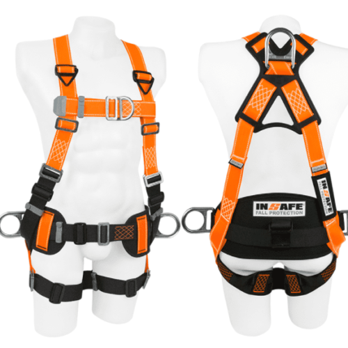 Arnés 4 argollas en h en reata reflect. y soporte lumbar in 8005-1rx insafe