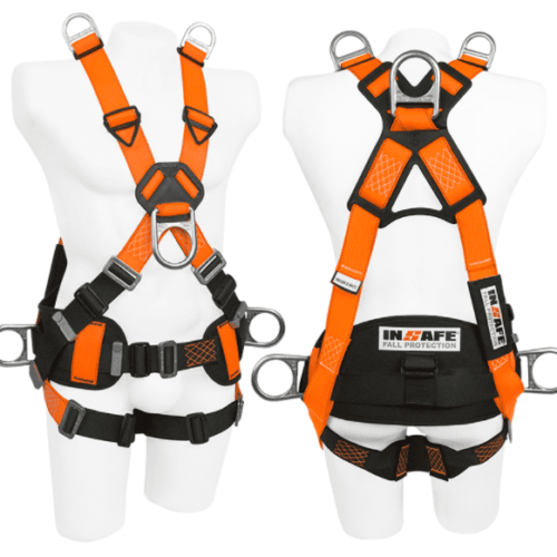 Arnés 6 argollas para espacios confinados con soporte lumbar in 8006-1 insafe