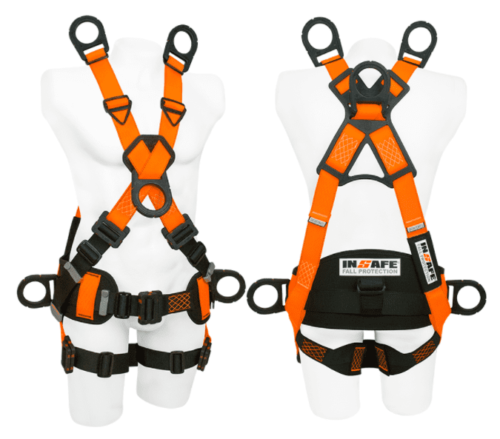Arnés 6 argollas dieléctrico para espacios confinados con soporte lumbar in 8006-1d insafe