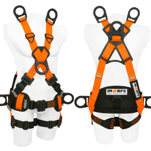 Arnés 6 argollas dieléctrico para espacios confinados con soporte lumbar in 8006-1d insafe