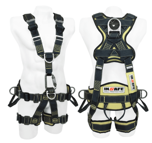 Arnés 5 argollas para rescate en kevlar con soporte lumbar in 8007-1k* insafe