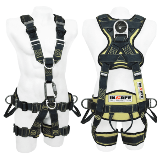 Arnés 5 argollas para rescate en kevlar con soporte lumbar in 8007-1k* insafe