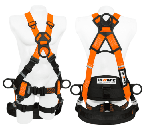 Arnés 4 argollas diléctrico light con soporte lumbar con asentadera in 8009-1ml-a insafe