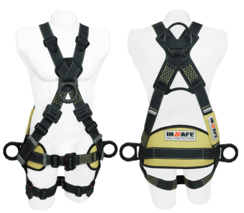Arnés 4 argollas para arco eléctrico con soporte lumbar in 8009-1m-arc insafe