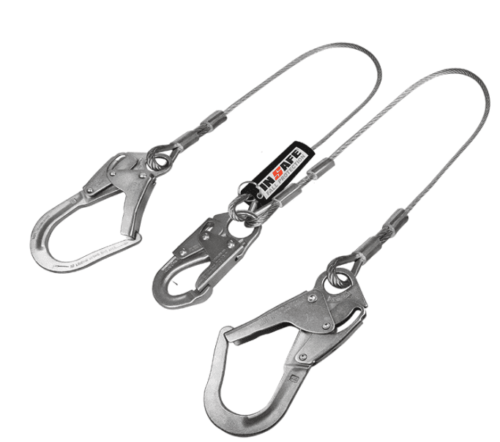 Eslinga de posicionamiento en y guaya con ganchos mixtos in 8042-g insafe