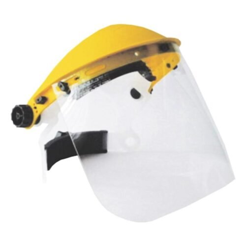 Careta protector facial amarillo con visor