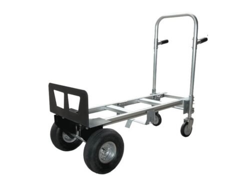 Carreta doble servicio cuatro ruedas 150 kg espaldar plano (aluminio)