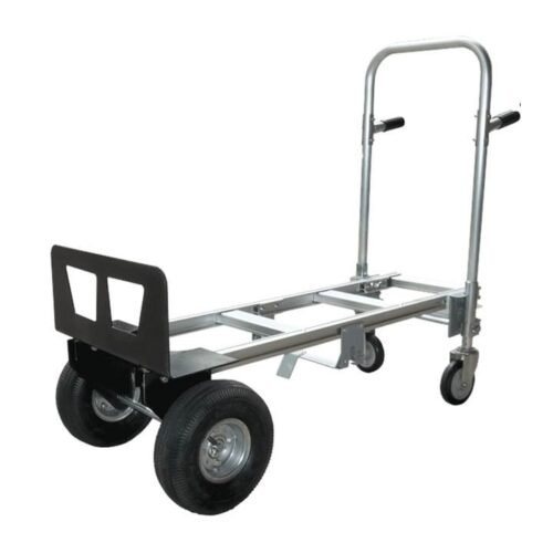 Carreta doble servicio cuatro ruedas 150 kg espaldar plano (aluminio)