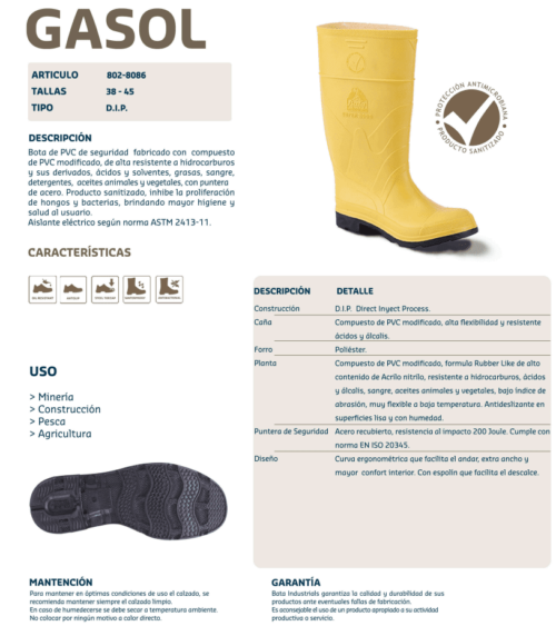 Bota de Seguridad Gasol con Puntera - Image 2