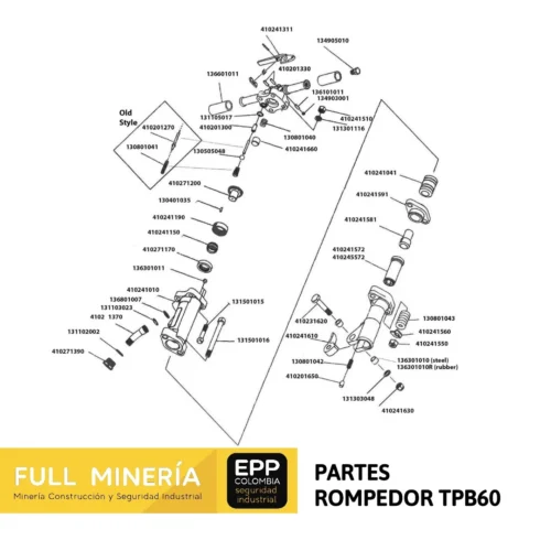 Piezas y Repuestos Martillo Rompedor TPB60