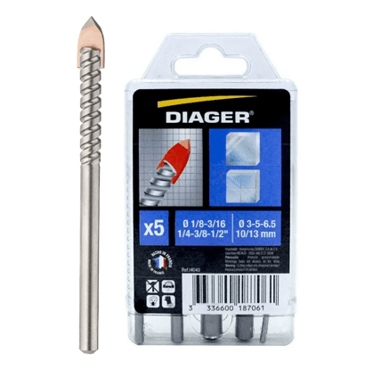 Set de Brocas Para Vidrio de 5 piezas Diager