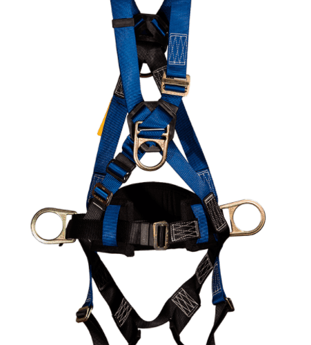 Arnés en x 4 argollas con faja lumbar y portaherramientas a-0344p armadura