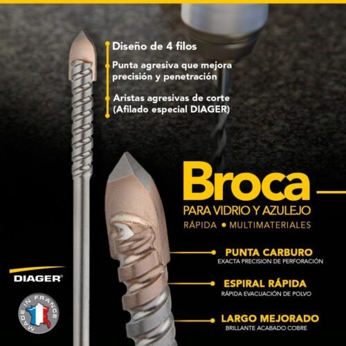 Broca Para Vidrio y Cerámica Diager - Image 2