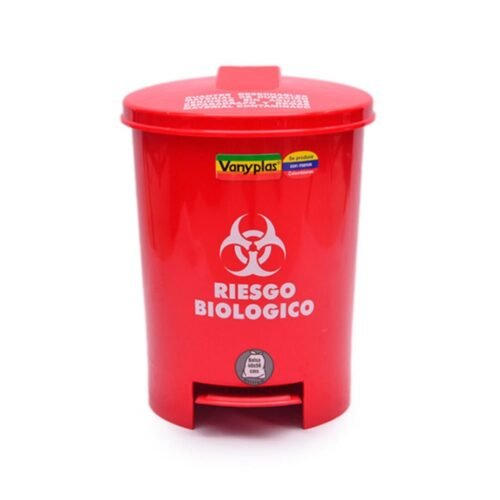 Caneca roja riesgo biológico