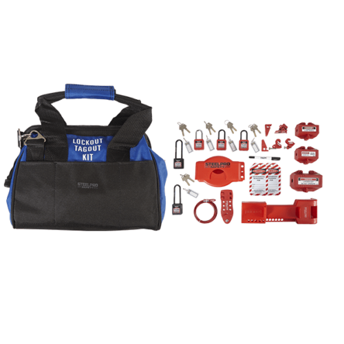 Kit bloqueo etiquetado mantenimiento, steelpro