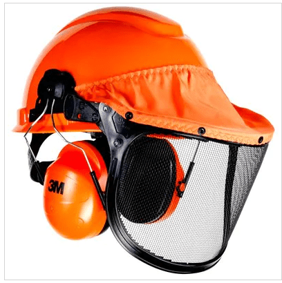 Casco tipo pinlock, visor en malla y copas auditivas - 3m