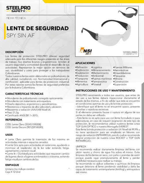 Lente de seguridad spy, Steelpro - Image 3