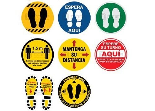 Calcomanías de distanciamiento social