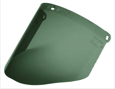 Visor verde en policarbonato